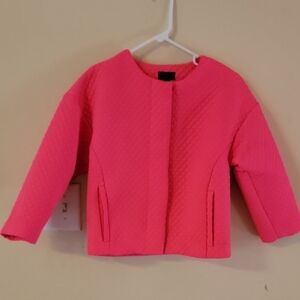 Topshop Bright Pink Quilted Puffer-style Jacket. US 2